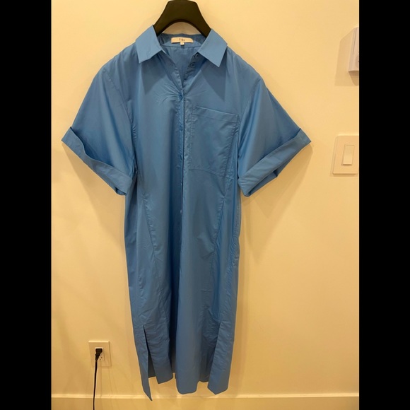 2022 spring Tibi Eco Poplin Rolled Sleeve Shirt Dress - Picture 3 of 10